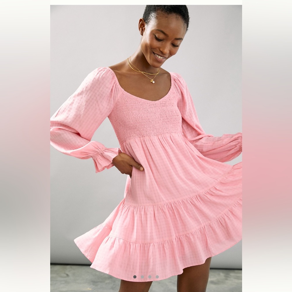 4SI3NNA LaLa tiered mini dress pink